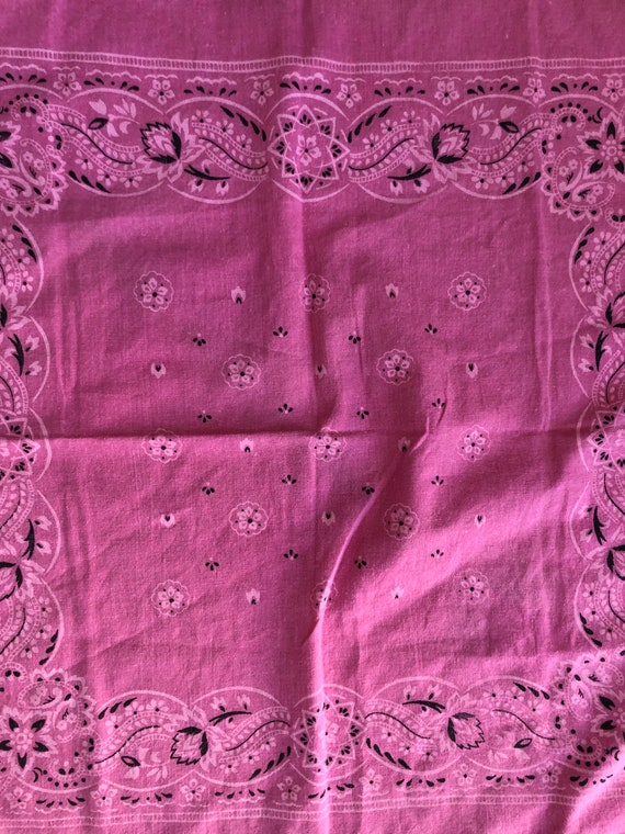 Vintage pink bandana RN 13960,faded worn in pink … - image 4