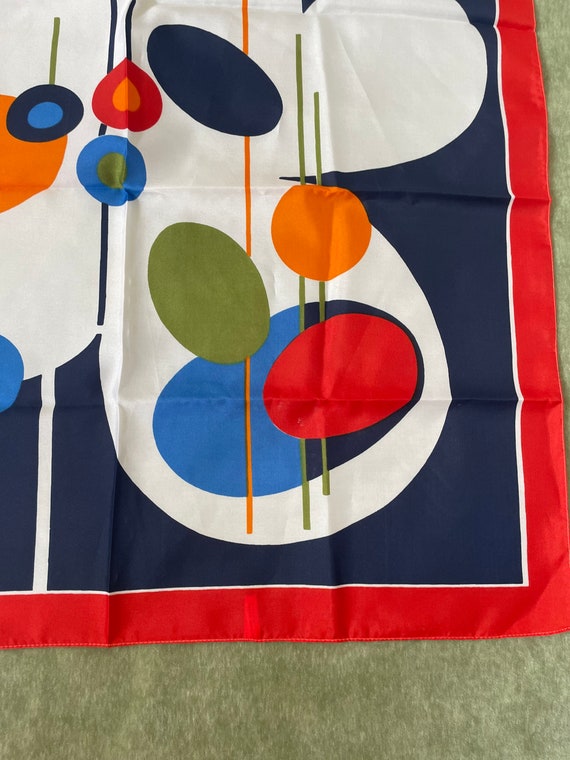 Vintage 1960s Mod pattern scarf,1960s 60s circle … - image 3