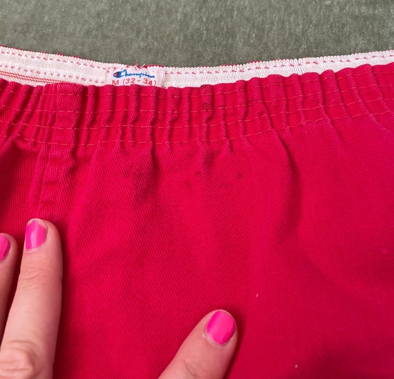 Vintage 80s Champion red gym shorts USA made,La S… - image 7