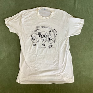 Vintage 1980s presidential election t shirt,1980 political election shirt the candidates pick a loser,80s Regan Carter Anderson t shirt L