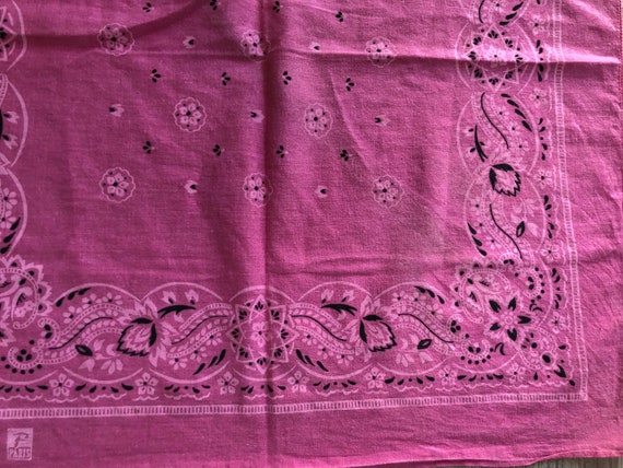 Vintage pink bandana RN 13960,faded worn in pink … - image 5