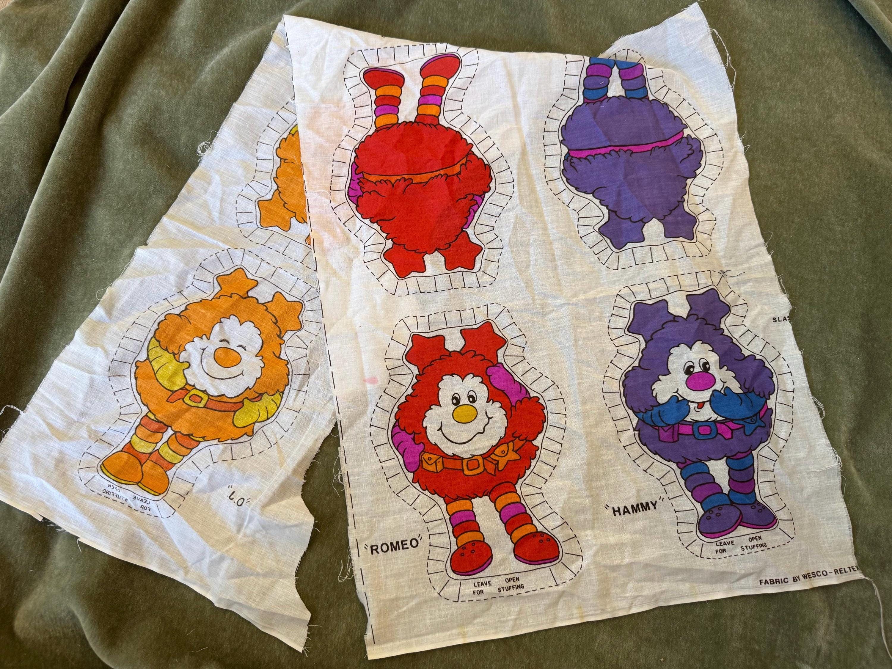 Rainbow Brite Fabric Panel: OJ, Romeo, Hammy Sprites - Wesco 