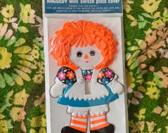 Vintage Hallmark Raggedy Ann switch plate cover, Bobbs Merrill Co. Inc