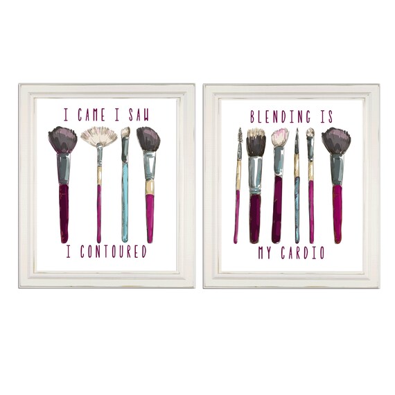 Beauty Wall Art Makeup Brushes Print Glam Room Print Salon Print