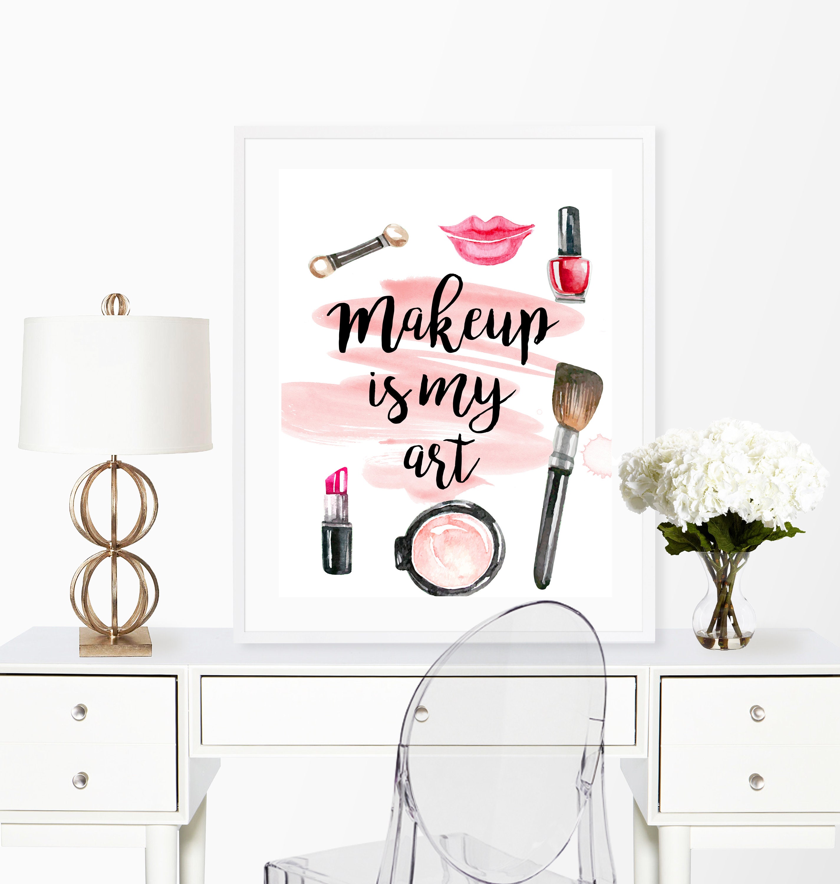 Makeup wall art makeup is my art makeup print makeup artist Etsy
