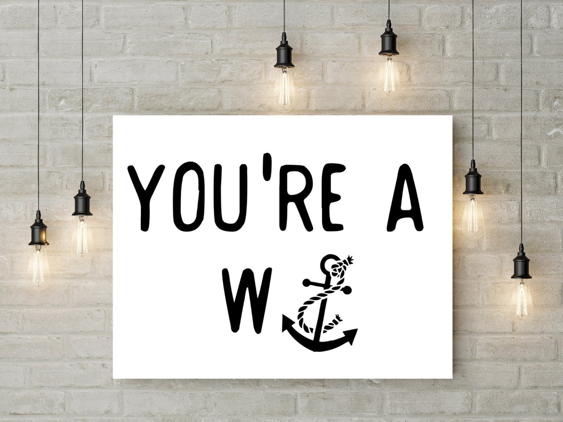 funny wall art funny home decor you're a wanker funny Etsy