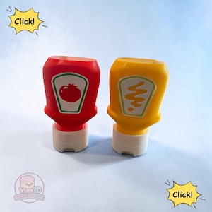 Llavero con juguete sensorial para condimentos / Juguete sensorial impreso en 3D / Regalo de comida