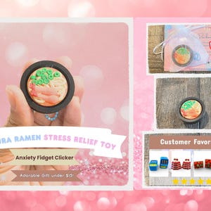 Best-selling Tempura Ramen Stress Relief Fidget Clicker | 3D Printed Kawaii Sensory Toy