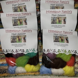 3oz Roving Packs-contains: Jacob Sheep Wool, Alpaca, Llama Wool Felting Packs -For Needle Felting, wool painting, crafting, spinning