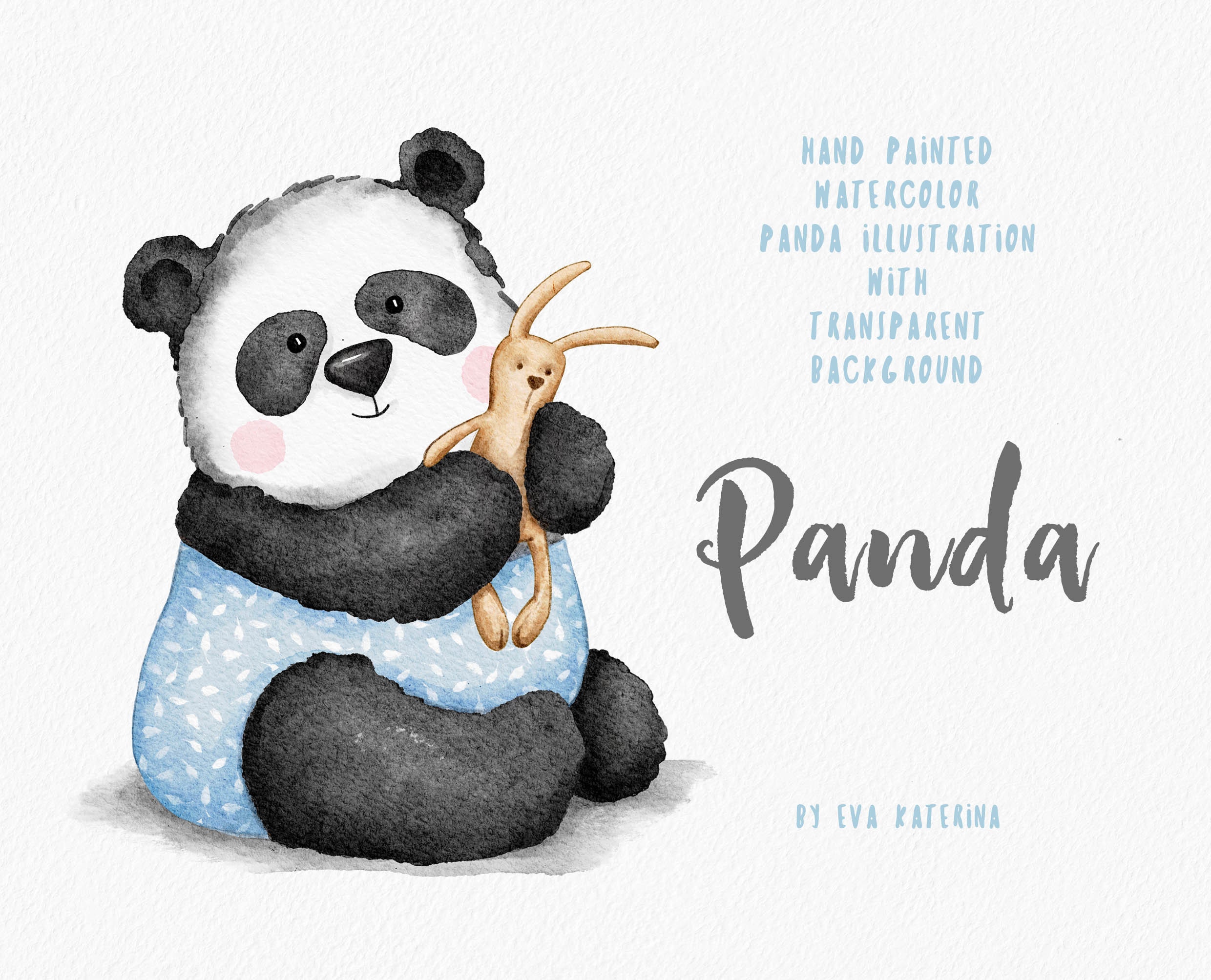 Cute Baby Panda Illustration Watercolor Clip Art Animal Etsy