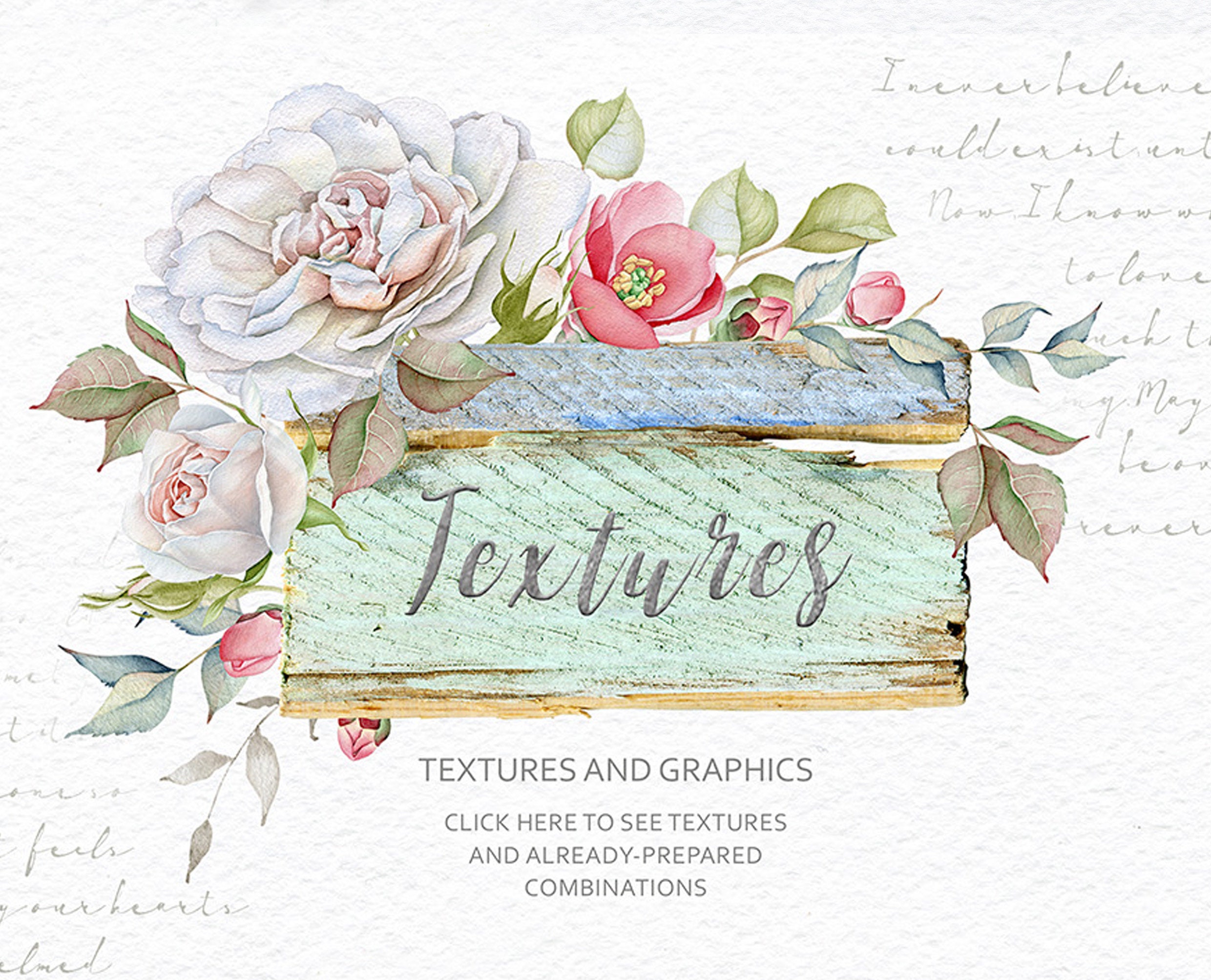 Watercolor Floral Collection Digital Clipart Seamless | Etsy