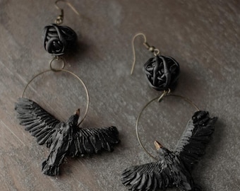 Eagle Hook Earrings, Polymer Clay Bird Jewelry, Handmade bird earrings, Bird earrings, Bird lovers gift