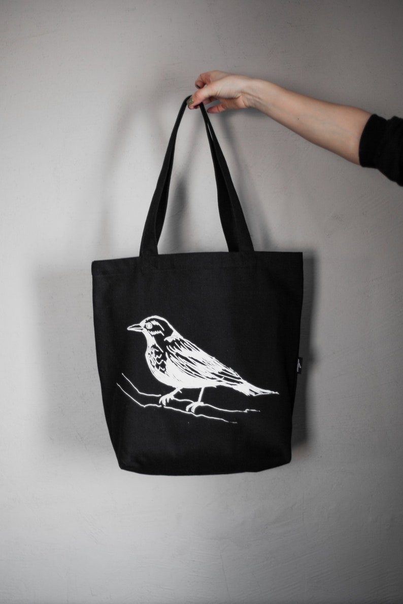 Tote Bag, Shopping bag, Black bag, Bird, Diapers bag, ECO bag, Canvas bag, Shoulder bag, Large bag, Cotton bag, Work bag, Handbag, Unisex image 8