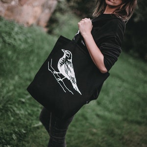 Tote Bag, Shopping bag, Black bag, Bird, Diapers bag, ECO bag, Canvas bag, Shoulder bag, Large bag, Cotton bag, Work bag, Handbag, Unisex image 5