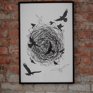 Impresión gráfica, impresión artística, póster de arte mural, impresión de aves, decoración del hogar, decoración de paredes, pósteres de aves, arte mural de aves, aves en vuelo, impresión digital