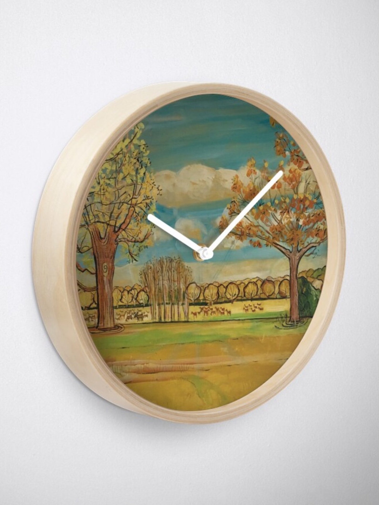 Beautiful Wall Clock Featuring The Original Painting By Sally Etsy