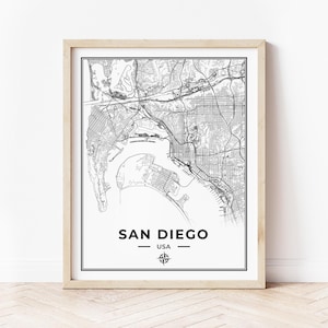 San Diego Anchor Map Print | Map of San Diego California | Digital Download