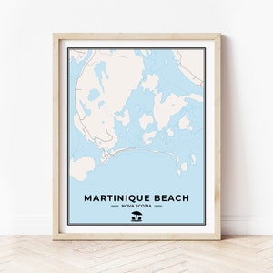 Impression de carte de plage de Martinique | Carte de la plage de la Martinique | Téléchargement numérique