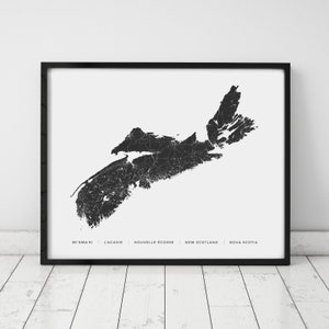 Nova Scotia Heritage Map Print | Map of Nova Scotia | Digital Download