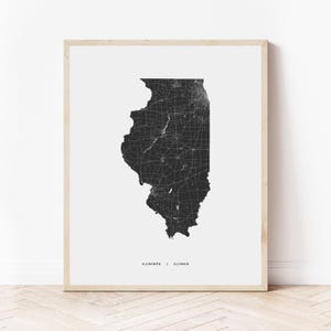 Stampa mappa dell'Illinois / Mappa dell'Illinois / Download digitale