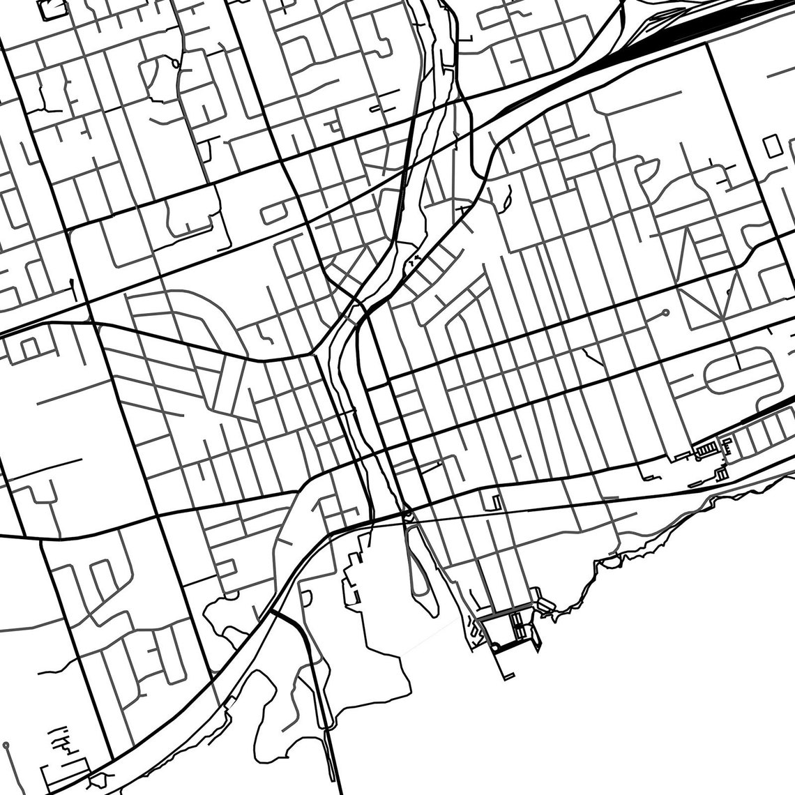 Belleville Map Print Black & White Map of Belleville Etsy