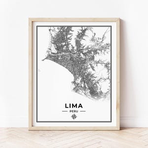 Lima Map Print | Map of Lima Peru | Digital Download