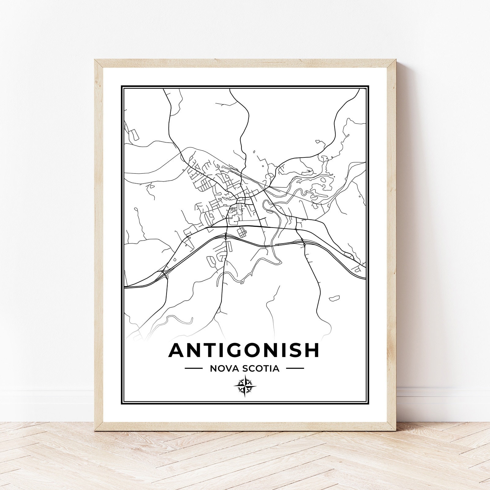 Antigonish Map Print Map of Antigonish Nova Scotia Black & Etsy Canada