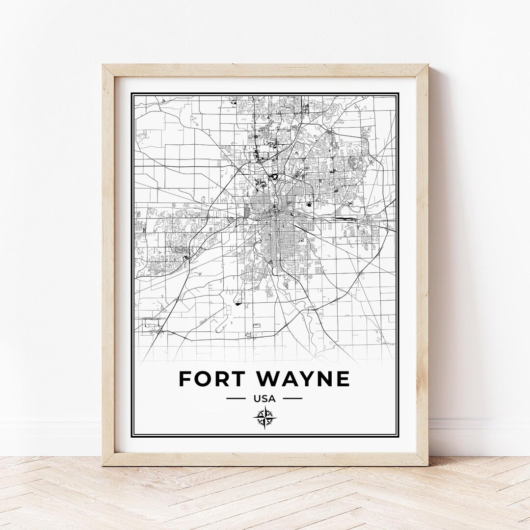 Fort Wayne Map Print | Map of Fort Wayne Indiana | Digital Download - Etsy