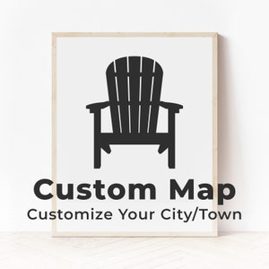Impression personnalisée de carte des Adirondacks | N'importe quelle ville canadienne | N'importe quelle ville canadienne