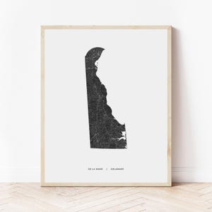Delaware Map Print | Map of Delaware | Digital Download