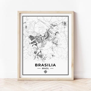 Brasilia Map Print | Map of Brasilia Brazil | Digital Download