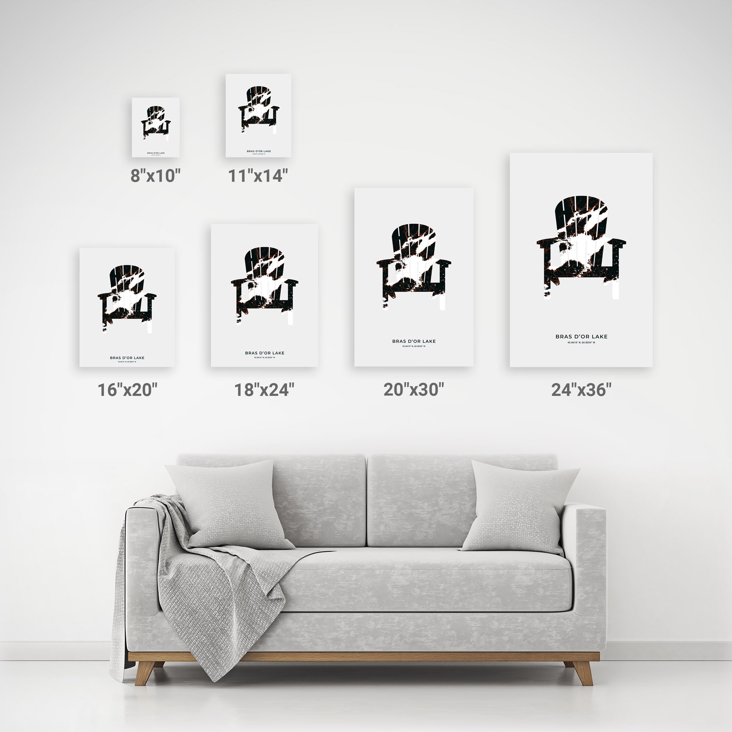 Bras Dor Lake Adirondack Print Map of Bras Dor Lake Nova Etsy