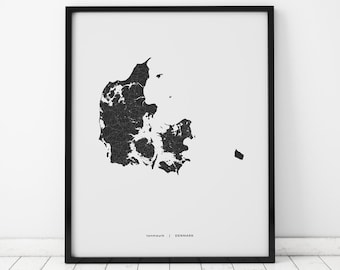 Denmark Map Print | Map of Denmark | Digital Download