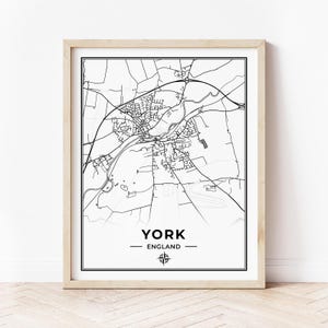 York Karte Drucken | Landkarte York England | Digitaler Download