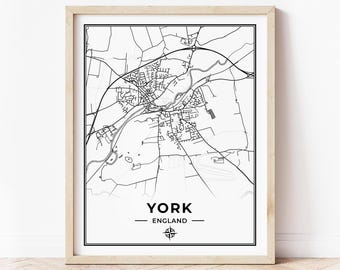 York Map Print | Map of York England | Digital Download