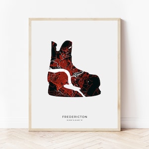 Fredericton Skate Print | Karte von Fredericton New Brunswick | Digitaler Download