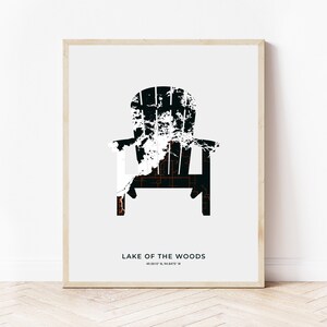 Lake of the Woods Adirondack Print | Map of Lake of the Woods Ontario | Digital Download