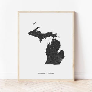 Michigan Map Print | Map of Michigan | Digital Download