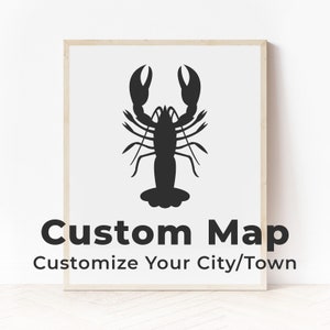 Impression de carte de homard personnalisée | N'importe quelle ville canadienne | N'importe quelle ville canadienne
