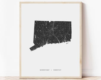 Connecticut Map Print | Map of Connecticut | Digital Download
