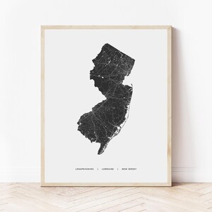 New Jersey Map Print | Map of New Jersey | Digital Download