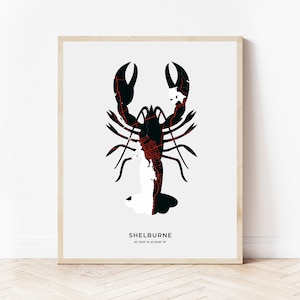 Shelburne Hummer Druck | Karte von Shelburne Nova Scotia | Digitaler Download