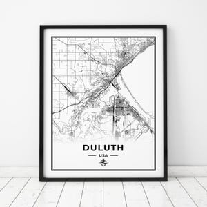 Duluth Map Print | Map of Duluth Minnesota | Digital Download