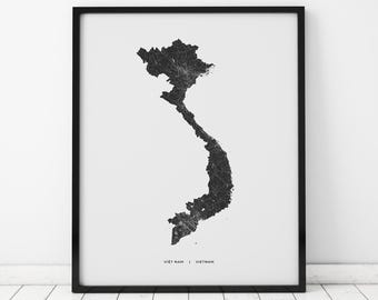 Vietnam Map Print | Map of Vietnam | Digital Download