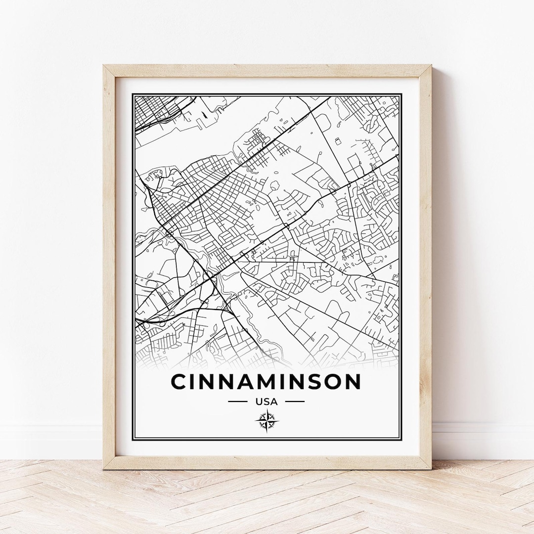 Cinnaminson Map Print | Map of Cinnaminson New Jersey | Digital ...