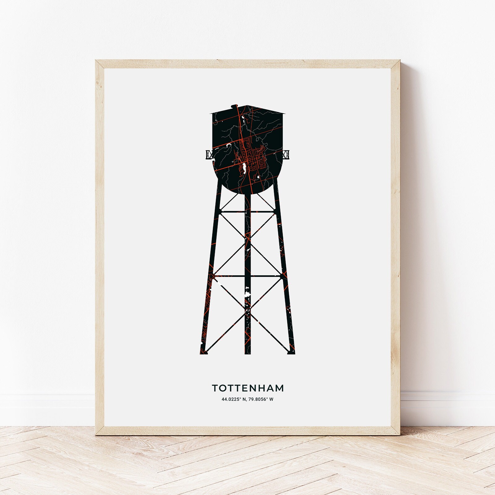 Map Of Tottenham Ontario Tottenham Water Tower Print Map Of Tottenham Ontario | Etsy Australia