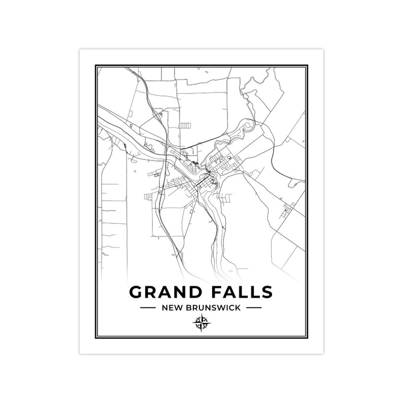 Grand Falls Map Print Map of Grand Falls New Brunswick Etsy