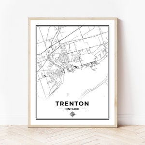 Trenton Map Print | Map of Trenton Ontario | Black & White | Digital Download