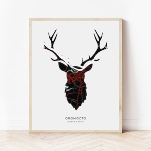 Oromocto Hirsch Poster | Landkarte Oromocto New Brunswick | Digitaler Download