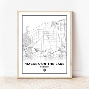 Stampa della mappa di Niagara-on-the-lake / Mappa di Niagara-on-the-lake Ontario / Bianco e nero / Download digitale